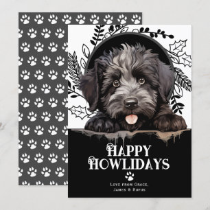 Happy Howlidays bouvier des flandres Dog Christmas Holiday Card