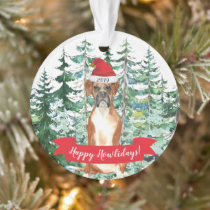 Happy Howlidays Boxer Christmas Ornament