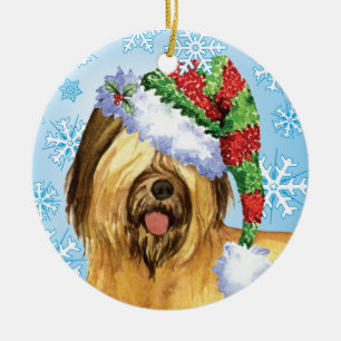 Happy Howlidays Briard Ceramic Tree Decoration
