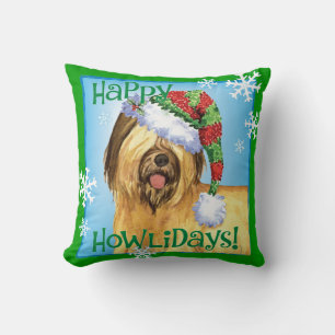Happy Howlidays Briard Cushion