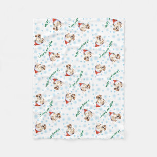 Happy Howlidays Bulldog Fleece Blanket