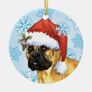 Happy Howlidays Bullmastiff Ceramic Tree Decoration