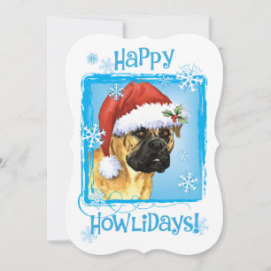 Happy Howlidays Bullmastiff Holiday Card