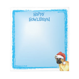 Happy Howlidays Bullmastiff Notepad
