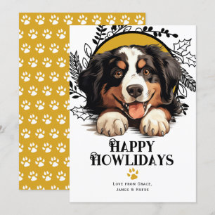 Happy Howlidays Burmese Mountain Dog Christmas Holiday Card