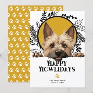 Happy Howlidays Cairn Terrier Dog Christmas Holiday Card