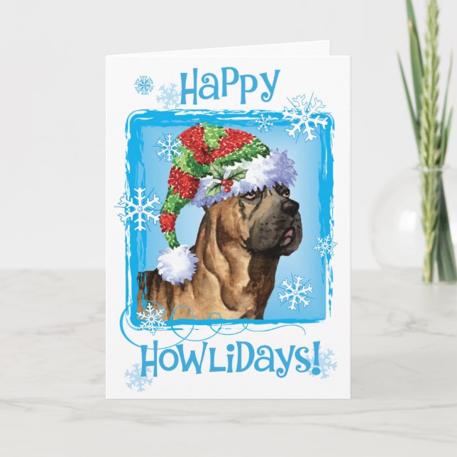Happy Howlidays Cane Corso Holiday Card (Front)