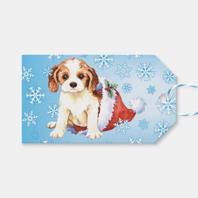Happy Howlidays Cavalier Gift Tags (Front (Horizontal))