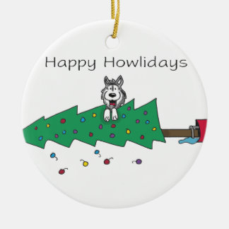 Happy Howlidays Ceramic Tree Decoration