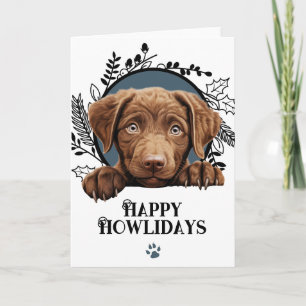 Happy Howlidays chesapeake bay retriever dog Holiday Card