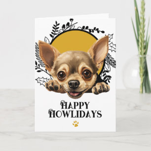 Happy Howlidays Chihuahua Dog Christmas  Holiday Card