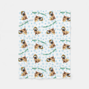 Happy Howlidays Chinese Shar-Pei Fleece Blanket