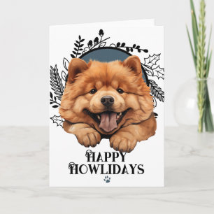 Happy Howlidays Chow Chow Dog Holiday Card