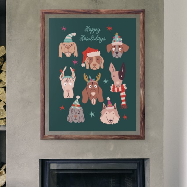 Happy Howlidays Christmas Dog Holiday Poster (Creator Uploaded)