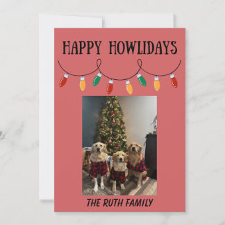 Happy Howlidays Christmas Lights Photo Card