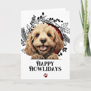 Happy Howlidays Cockapoo Dog Christmas Holiday Card