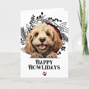 Happy Howlidays Cockapoo Dog Christmas Holiday Card