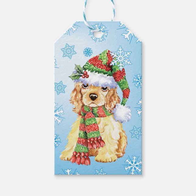 Happy Howlidays Cocker Spaniel Gift Tags (Front)