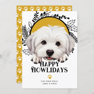 Happy Howlidays Coton De Tulear Dog Christmas Holiday Card