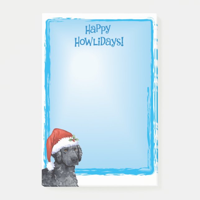 Happy Howlidays Curly-Coated Retriever Post-it Notes (Front)
