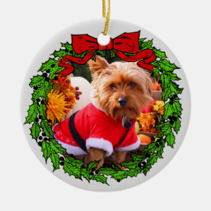 Happy Howlidays Custom Pet Photo Ceramic Tree Decoration
