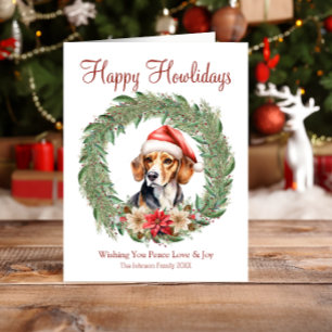 Happy Howlidays Cute Beagle Dog Holiday Card