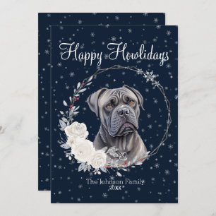 Happy Howlidays Cute Cane Corso Dog Holiday Card