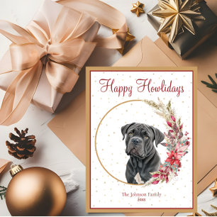 Happy Howlidays Cute Cane Corso Dog Holiday Postcard