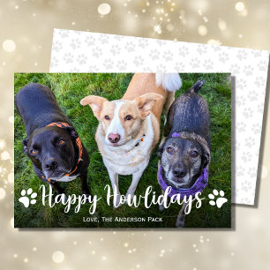 Happy Howlidays Cute Dog Photo Christmas Holiday Card