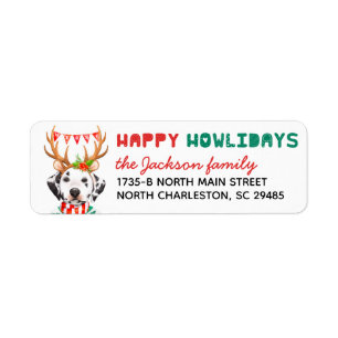Happy Howlidays Dalmatian Dog Return Address
