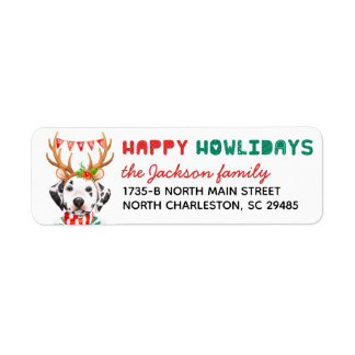 Happy Howlidays Dalmatian Dog Return Address