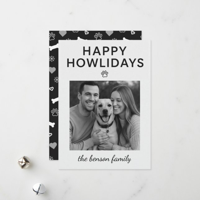 Happy Howlidays Dog Holiday Card  (Front/Back In Situ)