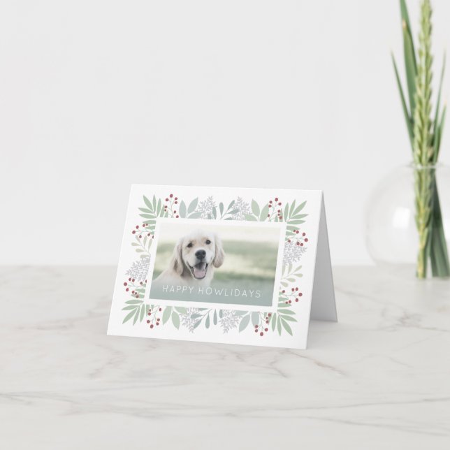 Happy Howlidays Dog Pet Greeting Card - Folded (Front)