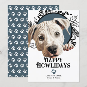 Happy Howlidays Dogo Argentino Dog Christmas Holiday Card
