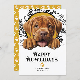 Happy Howlidays dogue de bordeaux Dog Holiday Card
