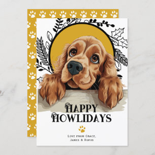 Happy Howlidays English Cocker Spaniel Holiday Card