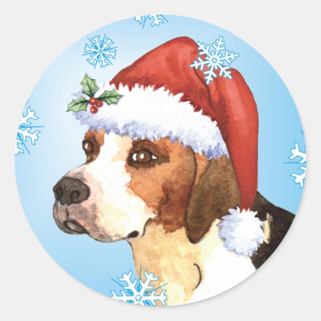 Happy Howlidays English Foxhound Classic Round Sticker (Front)
