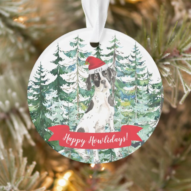 Happy Howlidays English Pointer Christmas Ornament (Tree)