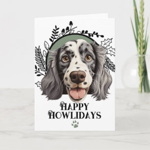 Happy Howlidays English Setter Dog Christmas Holiday Card