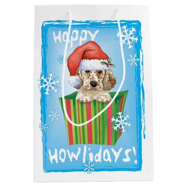 Happy Howlidays English Setter Medium Gift Bag (Front)
