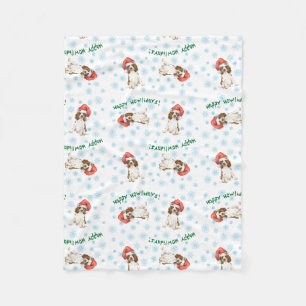 Happy Howlidays English Springer Fleece Blanket