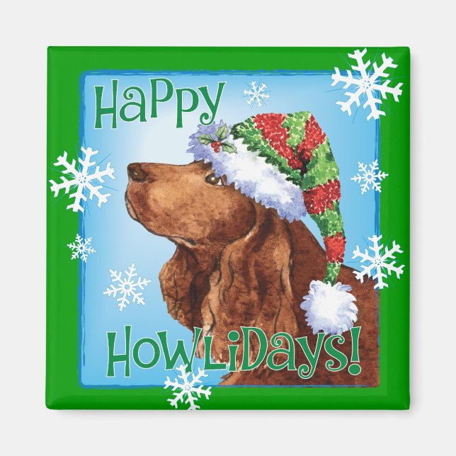 Happy Howlidays Field Spaniel Magnet (Front)