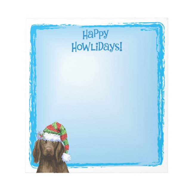 Happy Howlidays Flat-coated Retriever Notepad (Front)