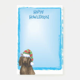 Happy Howlidays Flat-coated Retriever Post-it Notes