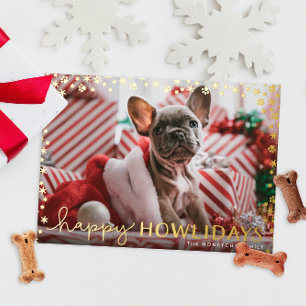 Happy Howlidays Foil Paw Print Dog Holiday