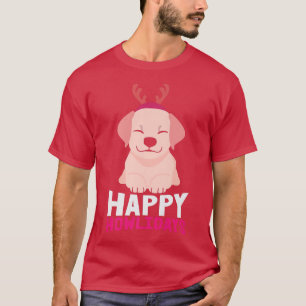 Happy Howlidays Funny Corgi Golden Retriever Poodl T-Shirt