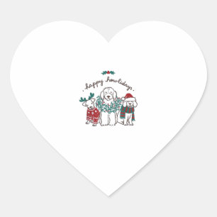 Happy Howlidays Funny Dog Christmas Gift  Heart Sticker