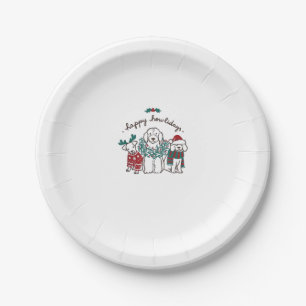 Happy Howlidays Funny Dog Christmas Gift Paper Plate