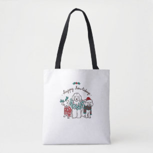 Happy Howlidays Funny Dog Christmas Gift Tote Bag