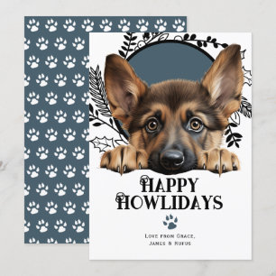 Happy Howlidays German Shepherd Dog Christmas Holiday Card